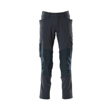 Pantaloni, buzunare pentru genunchi, pantaloni ULTIMATE STRETCH, negru-albastru