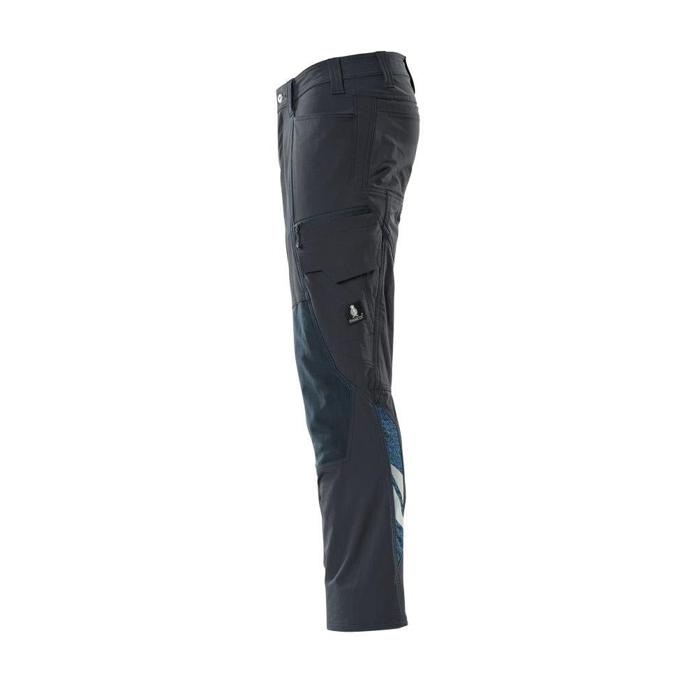 Pantaloni, buzunare pentru genunchi, pantaloni ULTIMATE STRETCH, negru-albastru