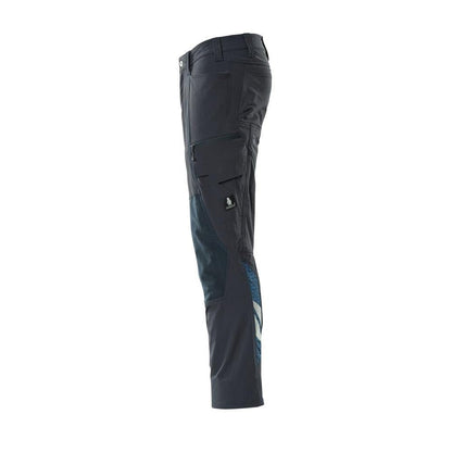 Pantaloni, buzunare pentru genunchi, pantaloni ULTIMATE STRETCH, negru-albastru