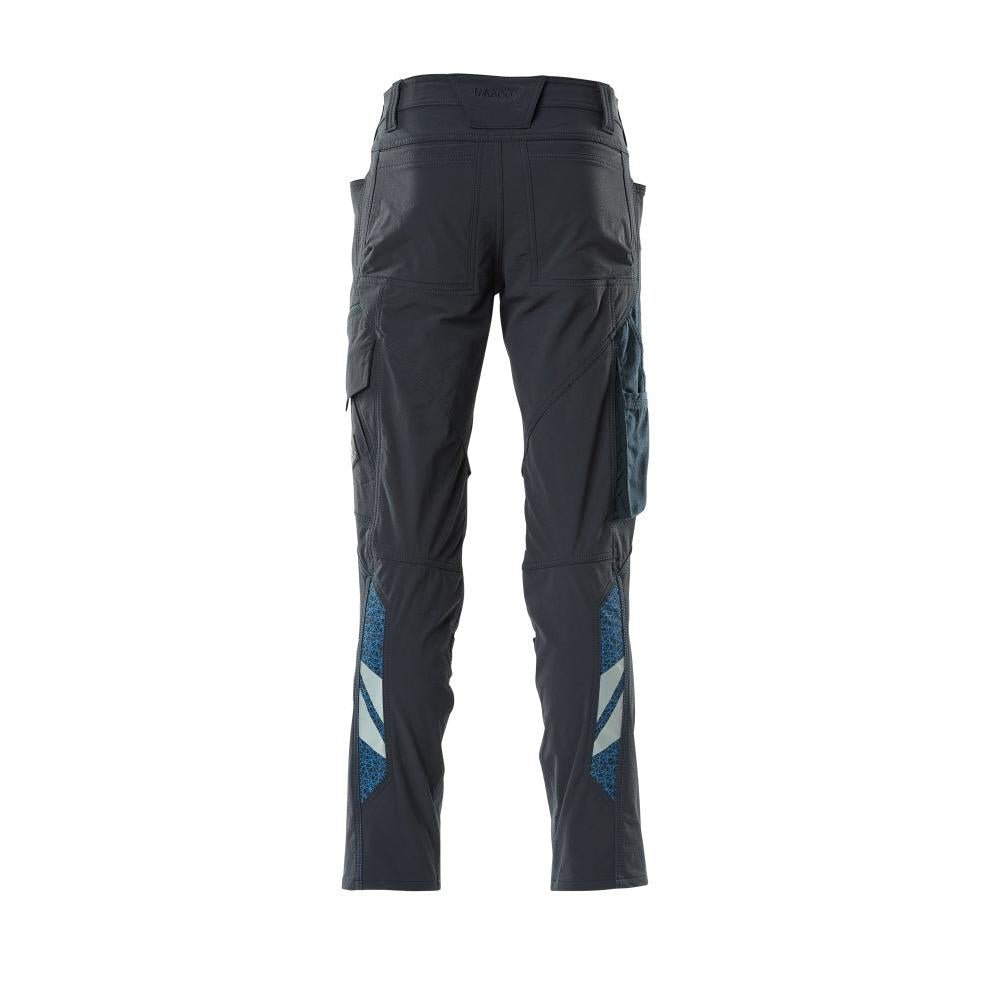 Pantaloni, buzunare pentru genunchi, pantaloni ULTIMATE STRETCH, negru-albastru