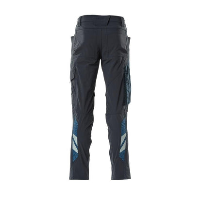 Pantaloni, buzunare pentru genunchi, pantaloni ULTIMATE STRETCH, negru-albastru