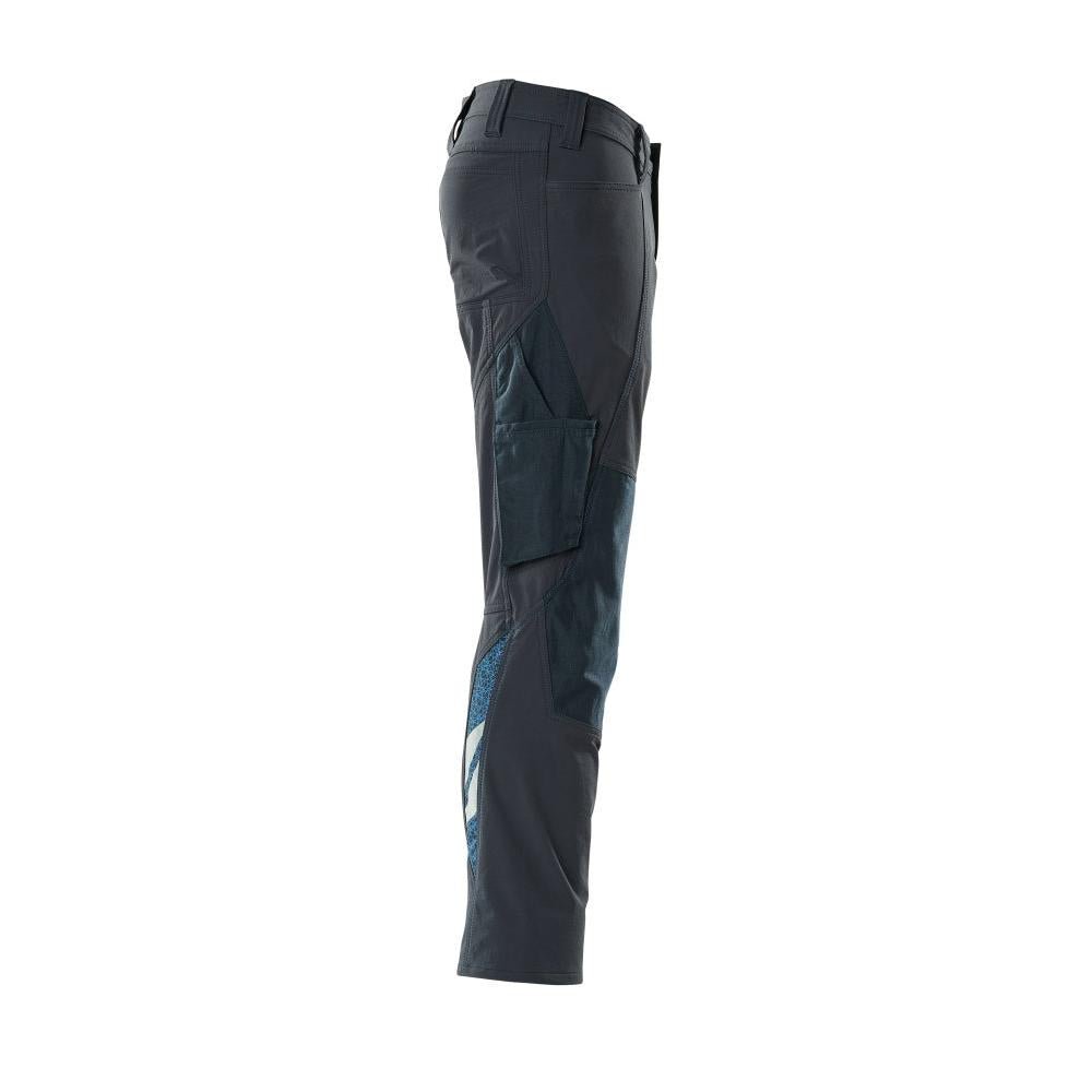Pantaloni, buzunare pentru genunchi, pantaloni ULTIMATE STRETCH, negru-albastru