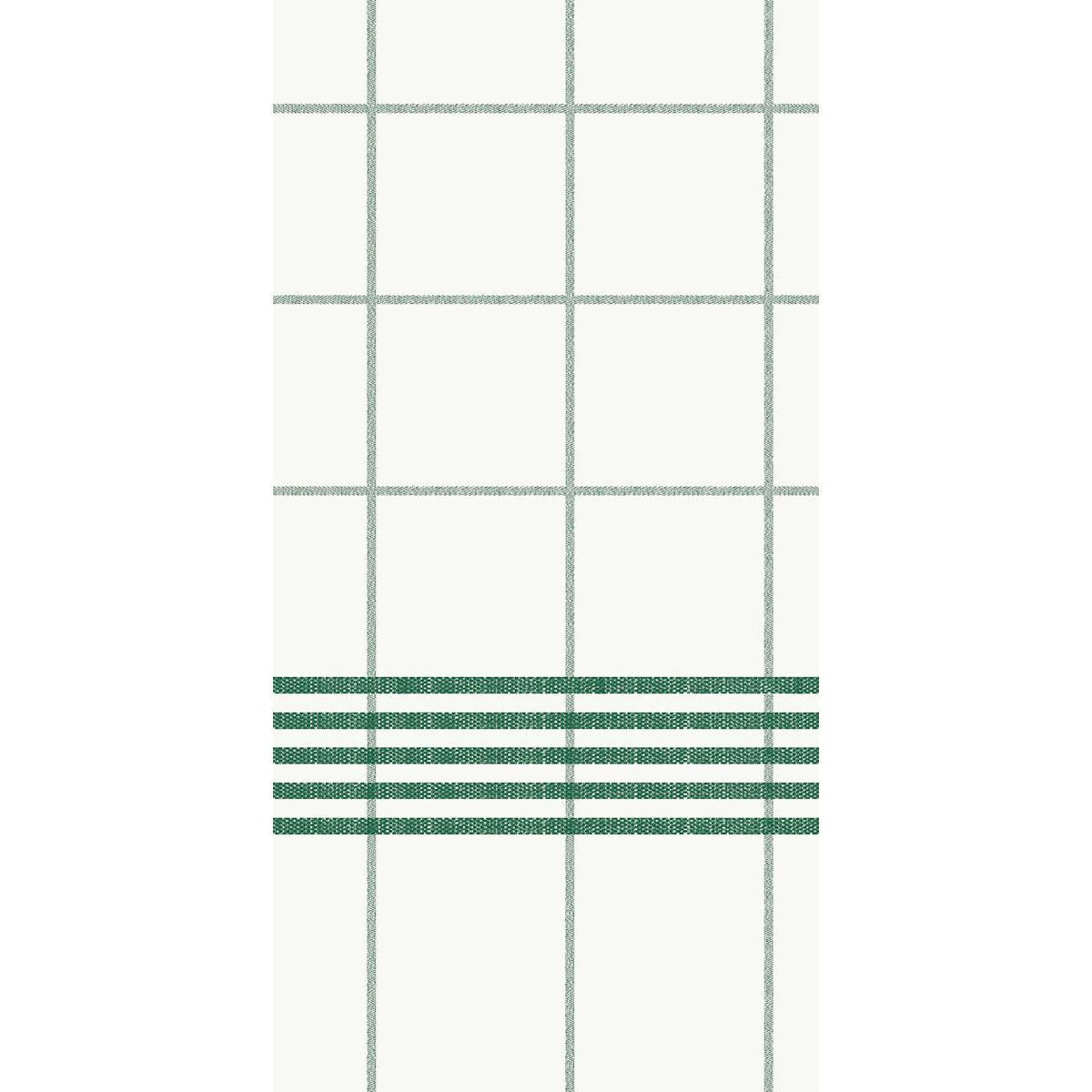 Ein weißer Hintergrund mit einem Gitter aus dünnen grünen Linien. Unten kreuzen vier dickere grüne Linien mehrere Quadrate und spiegeln die hochwertige Eleganz des Dunisoft-Servietten 48 x 48 cm 1/8 Buchfalz Handtuches der Duni GmbH wider.