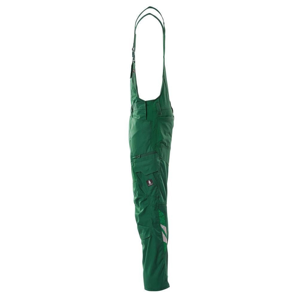 Salopete, buzunare pentru genunchi, inserții elastice Salopete, verde