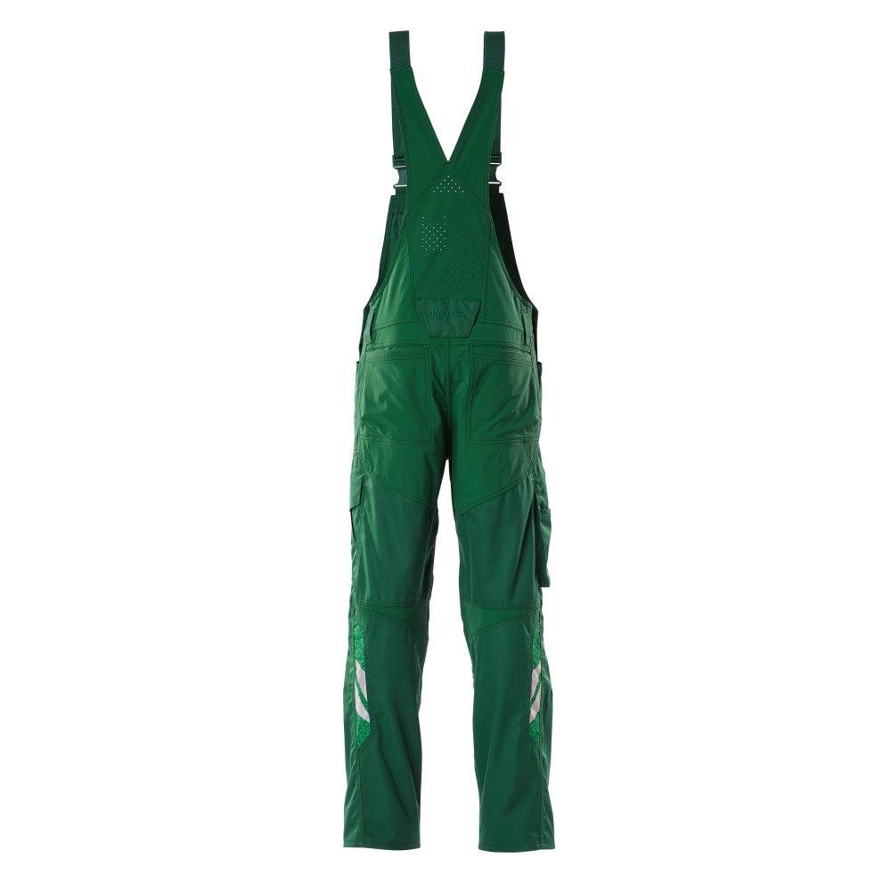 Salopete, buzunare pentru genunchi, inserții elastice Salopete, verde