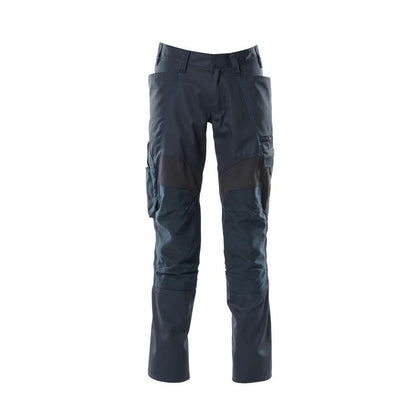 Pantaloni cu buzunare pentru genunchi, pantaloni cu inserții elastice, negru-albastru