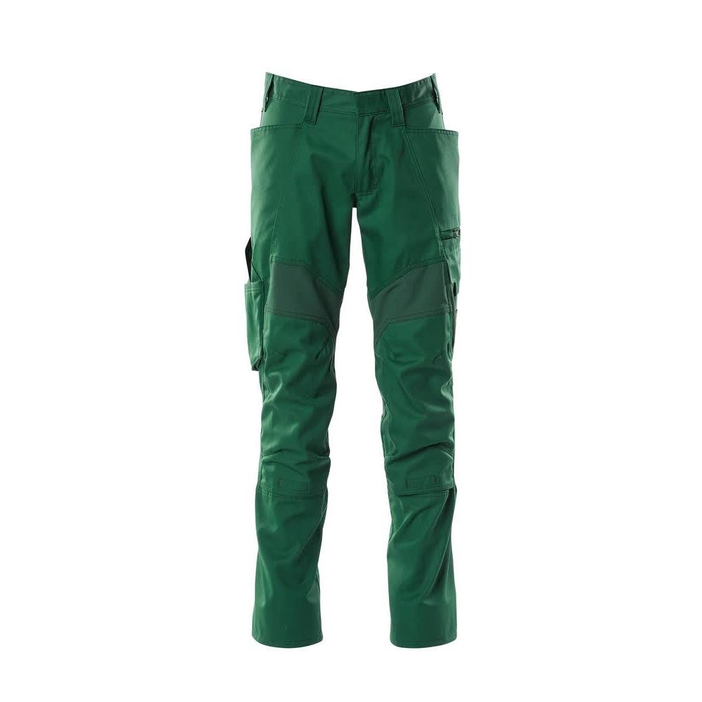 Pantaloni cu buzunare pentru genunchi, pantaloni cu inserții stretch, verde
