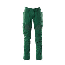 Pantaloni cu buzunare pentru genunchi, pantaloni cu inserții stretch, verde