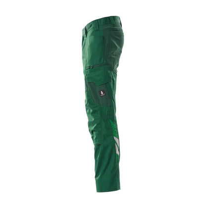 Pantaloni cu buzunare pentru genunchi, pantaloni cu inserții stretch, verde