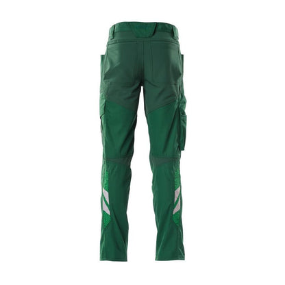 Pantaloni cu buzunare pentru genunchi, pantaloni cu inserții stretch, verde