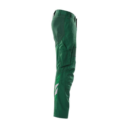 Pantaloni cu buzunare pentru genunchi, pantaloni cu inserții stretch, verde