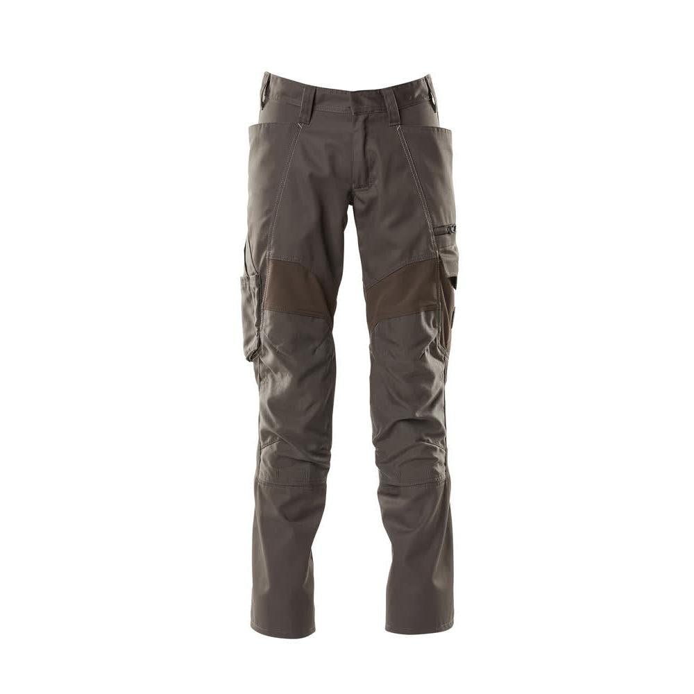 Pantaloni cu buzunare pentru genunchi, pantaloni cu inserții elastice, antracit închis