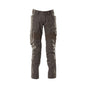 Pantaloni cu buzunare pentru genunchi, pantaloni cu inserții elastice, antracit închis