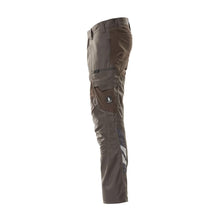 Pantaloni cu buzunare pentru genunchi, pantaloni cu inserții elastice, antracit închis