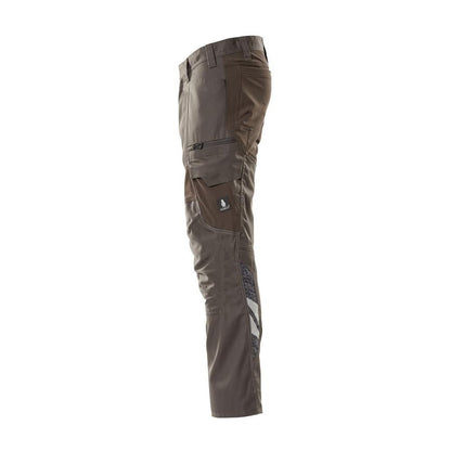 Pantaloni cu buzunare pentru genunchi, pantaloni cu inserții elastice, antracit închis
