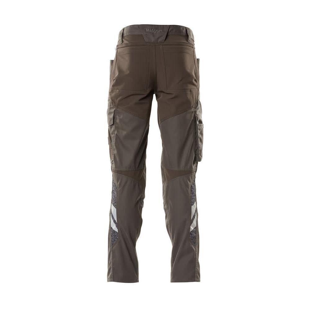 Pantaloni cu buzunare pentru genunchi, pantaloni cu inserții elastice, antracit închis