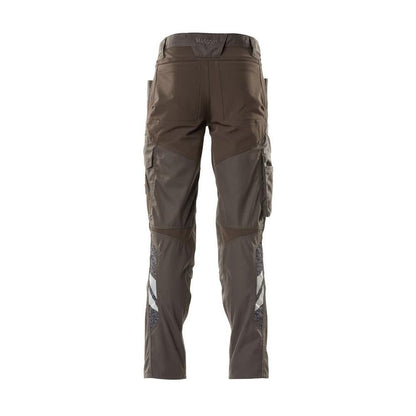 Pantaloni cu buzunare pentru genunchi, pantaloni cu inserții elastice, antracit închis