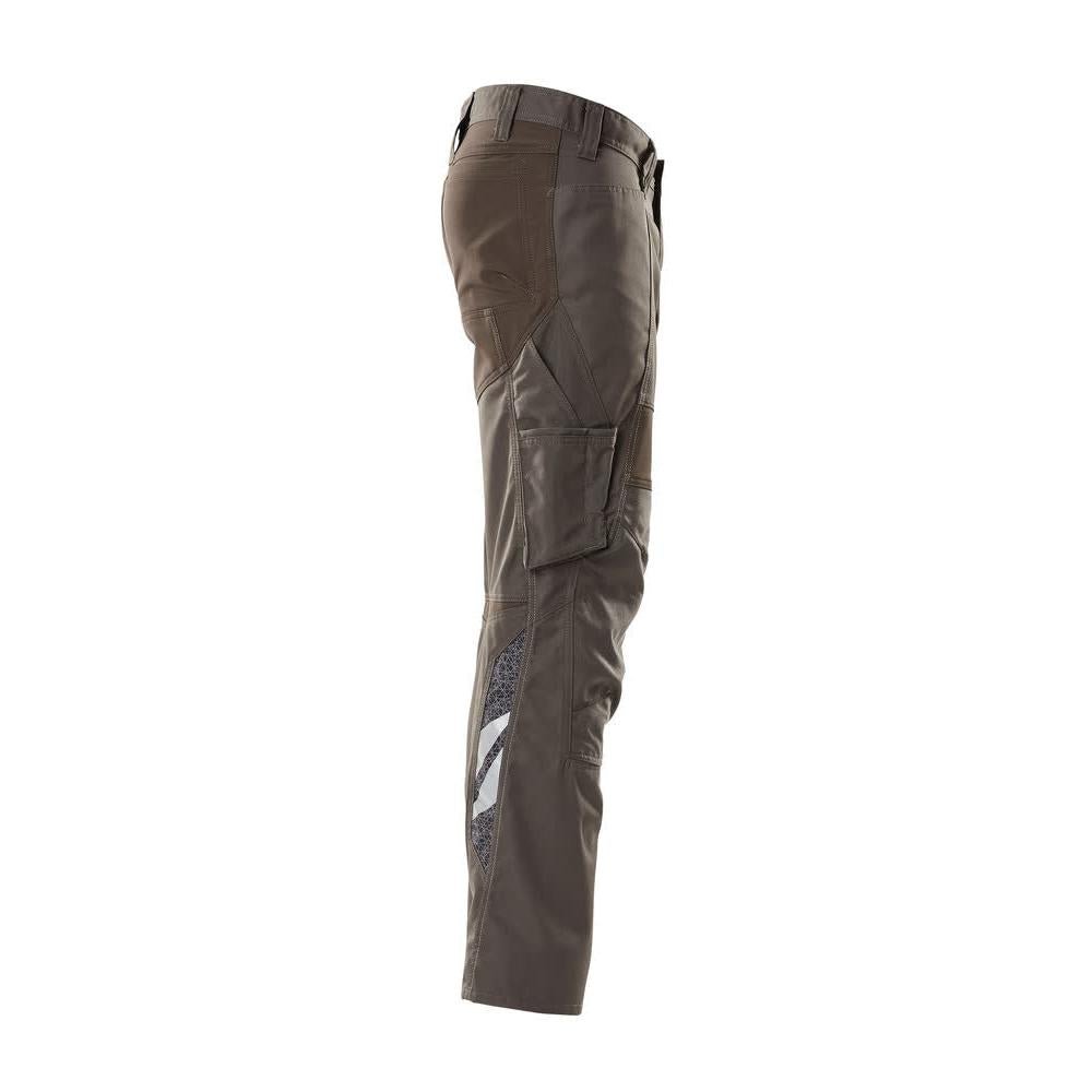 Pantaloni cu buzunare pentru genunchi, pantaloni cu inserții elastice, antracit închis