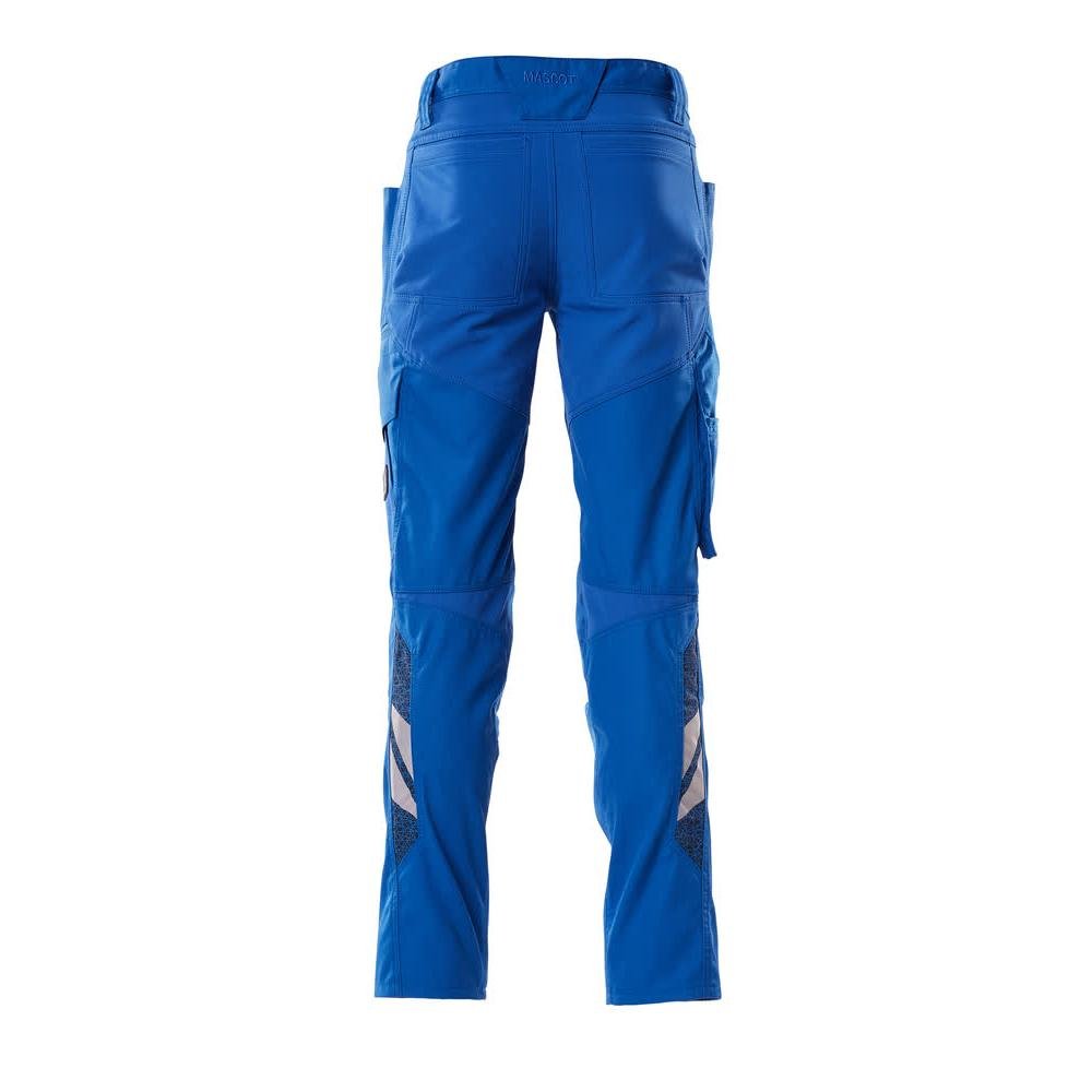 Pantaloni cu buzunare pentru genunchi, pantaloni cu inserții elastice, albastru azuriu