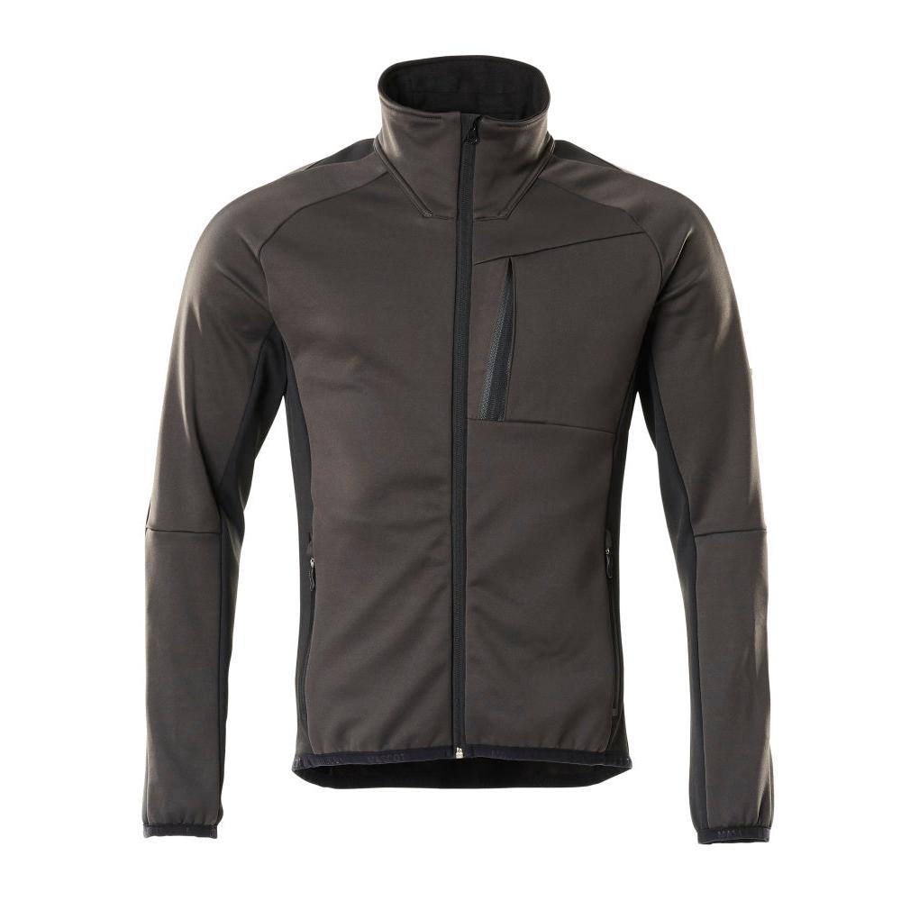 Pulover din lână cu jachetă din microfleece cu fermoar
