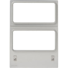 Die Kassette DF10 für Sandwich Tray 181x96x85 mm (2-nutzig) der Duni GmbH hat einen silbernen Rahmen mit zwei rechteckigen Öffnungen, zwei Schrauben an den unteren Ecken und die Nummer "186166" unten links auf weißem Grund.