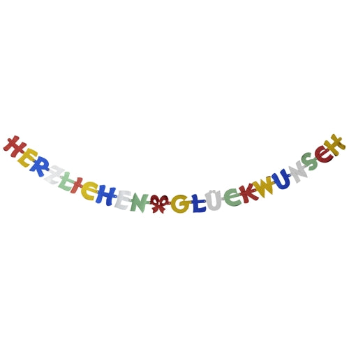 Die PAPSTAR Grußkette 2,5 m "Herzlichen Glückwunsch" von PAPSTAR GmbH ist eine festliche, bunte Partydekoration - jeder Buchstabe in einer leuchtenden Farbe, ideal für jede Feier. Wird in einer 1er-Tüte geliefert.