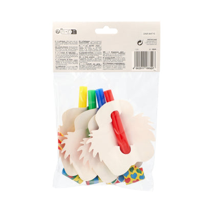 O pungă transparentă de la PAPSTAR GmbH conține 4 fețe de clovn colorate, care sunt perfecte pentru petreceri și festivități. Eticheta de ambalaj cu text și cod de bare este vizibilă - un accesoriu amuzant pentru ocazii festive!