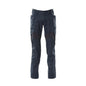 Pantaloni, buzunare pe coapsă, pantaloni cu inserții elastice, negru-albastru