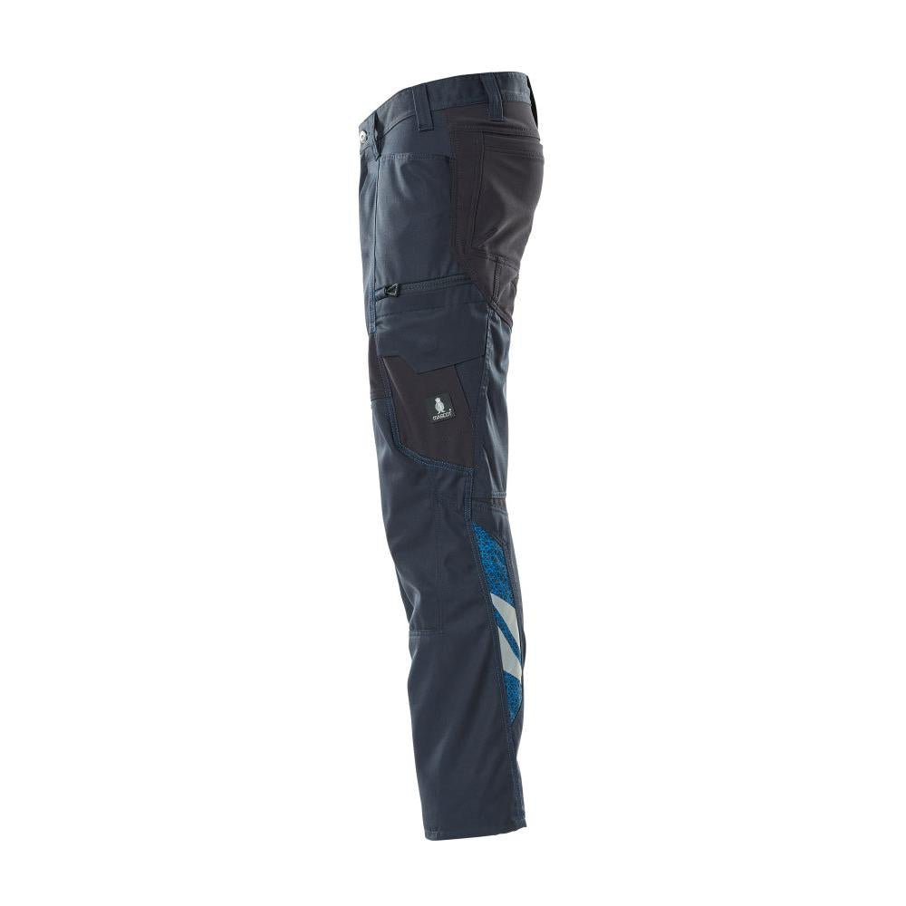 Pantaloni, buzunare pe coapsă, pantaloni cu inserții elastice, negru-albastru