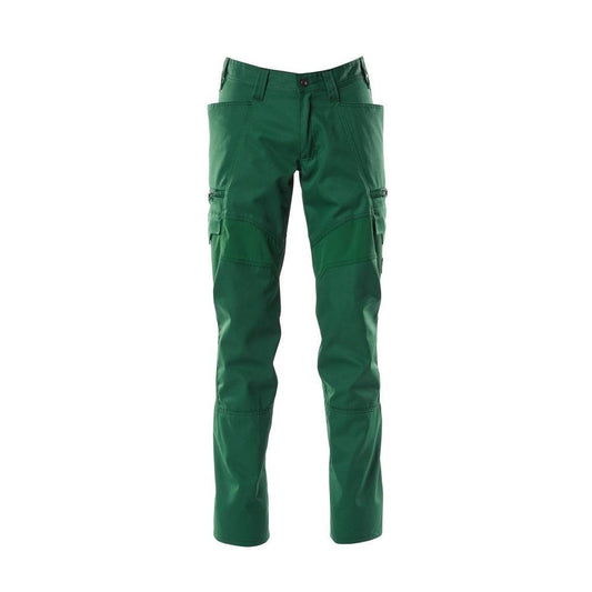 Pantaloni, buzunare pe coapsă, pantaloni cu inserții elastice, verde