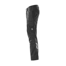 Pantaloni, buzunare pe coapsă, pantaloni cu inserții elastice, negri