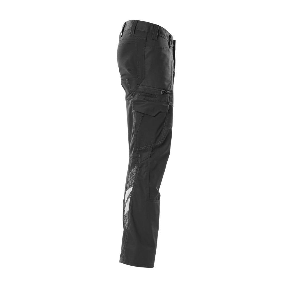 Pantaloni, buzunare pe coapsă, pantaloni cu inserții elastice, negri
