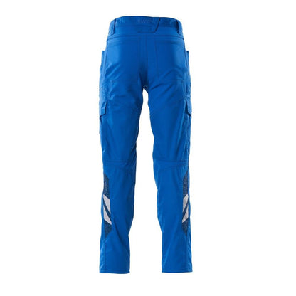 Pantaloni, buzunare pe coapsă, pantaloni cu inserții elastice, albastru azuriu