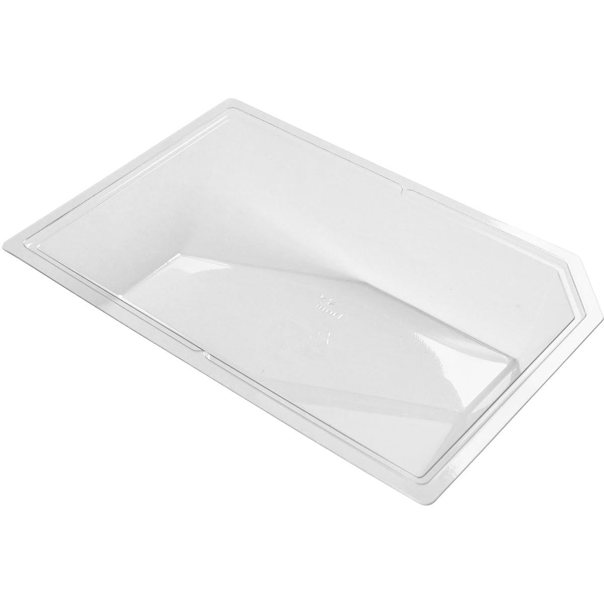 Un bol transparent Polardeli rPET Petit 300 ml bol de unică folosință de la Duni GmbH (175x115x29 mm, pachet de 780 bucăți), ideal pentru zona To-Go, cu margine ușor ridicată, fotografiat pe un fundal alb.