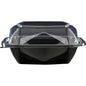 Recipientul alimentar Octaview® S al Duni GmbH (APET 150x150x70, Negru/Transparent) este ilustrat închis și gol, cu un fund negru și un capac cu balama transparent pentru o vizibilitate bună a conținutului. Mărimea pachetului: 400 de bucăți.