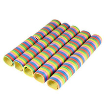 Zece PAPSTAR serpetine 4 m "Dungi" (folie ignifugă) de la PAPSTAR GmbH cu dungi colorate - decorația ideală pentru petrecere.