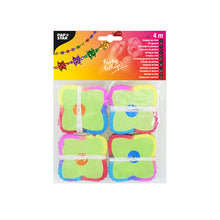 Un pachet de 4 ghirlande de hârtie de la PAPSTAR GmbH, perfect pentru petreceri. Ghirlandele colorate aduc o notă festivă, iar ambalajul de marcă cu motive decorative contribuie la atmosfera de petrecere.