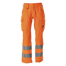 Pantaloni, buzunare pe coapse, pantaloni uni, portocaliu hi-vis