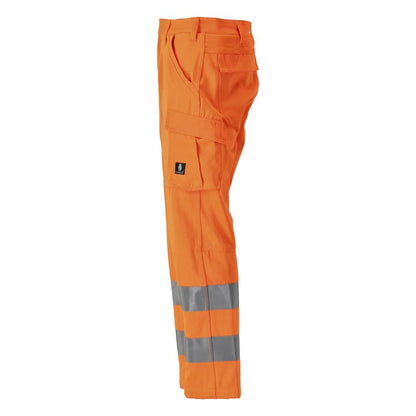 Pantaloni, buzunare pe coapse, pantaloni uni, portocaliu hi-vis