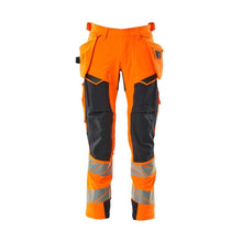 Pantaloni cu buzunare suspendate, pantaloni ULTIMATE STRETCH, portocaliu mare vizibilitate/negru-albastru