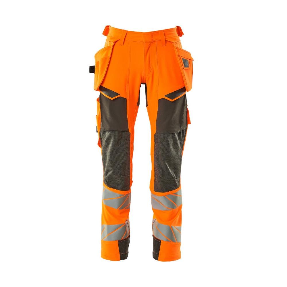 Pantaloni cu buzunare suspendate, pantaloni ULTIMATE STRETCH, portocaliu hi-vis/antracit închis