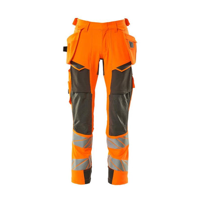 Pantaloni cu buzunare suspendate, pantaloni ULTIMATE STRETCH, portocaliu hi-vis/antracit închis