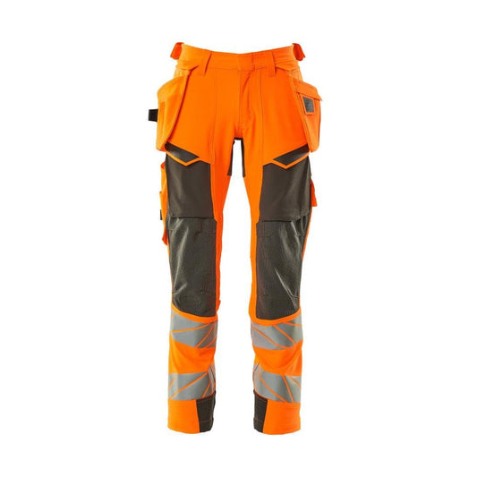 Pantaloni cu buzunare suspendate, pantaloni ULTIMATE STRETCH, portocaliu hi-vis/antracit închis