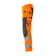 Pantaloni cu buzunare suspendate, pantaloni ULTIMATE STRETCH, portocaliu hi-vis/antracit închis