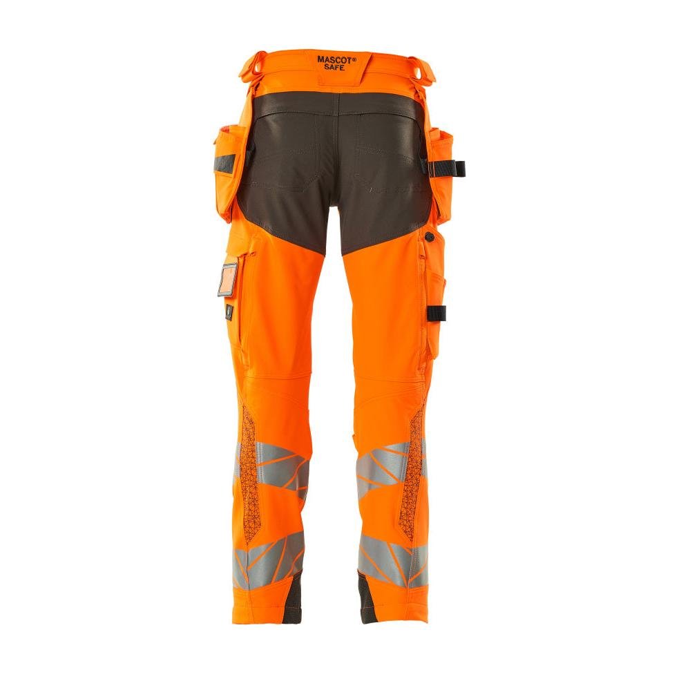 Pantaloni cu buzunare suspendate, pantaloni ULTIMATE STRETCH, portocaliu hi-vis/antracit închis