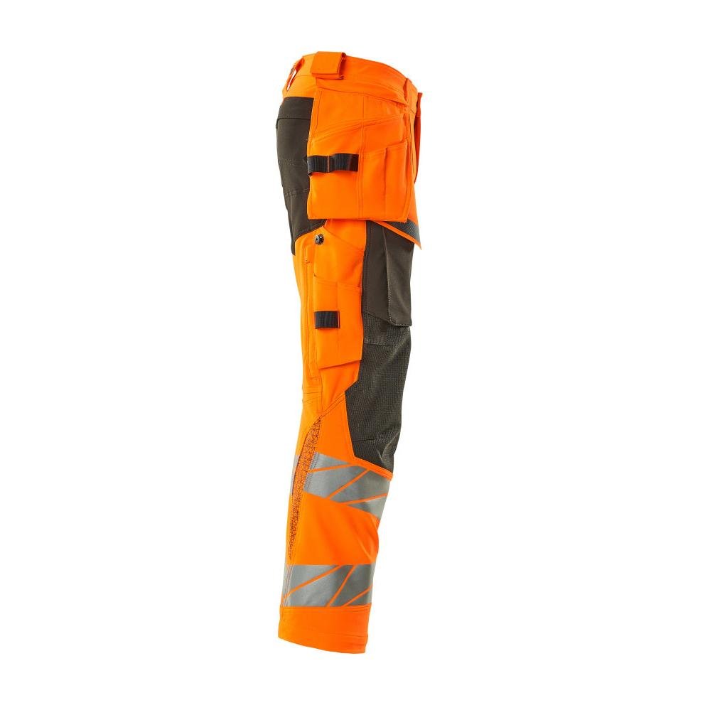 Pantaloni cu buzunare suspendate, pantaloni ULTIMATE STRETCH, portocaliu hi-vis/antracit închis