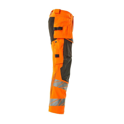 Pantaloni cu buzunare suspendate, pantaloni ULTIMATE STRETCH, portocaliu hi-vis/antracit închis