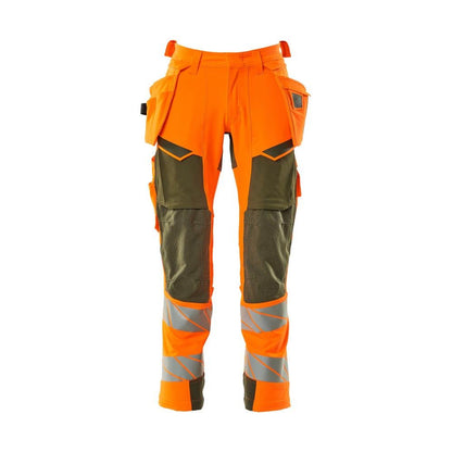 Pantaloni cu buzunare suspendate, pantaloni ULTIMATE STRETCH, portocaliu hi-vis/verde muschi