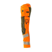 Pantaloni cu buzunare suspendate, pantaloni ULTIMATE STRETCH, portocaliu hi-vis/verde muschi
