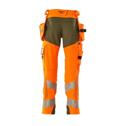 Pantaloni cu buzunare suspendate, pantaloni ULTIMATE STRETCH, portocaliu hi-vis/verde muschi